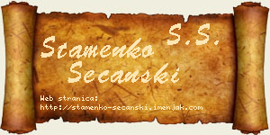 Stamenko Sečanski vizit kartica